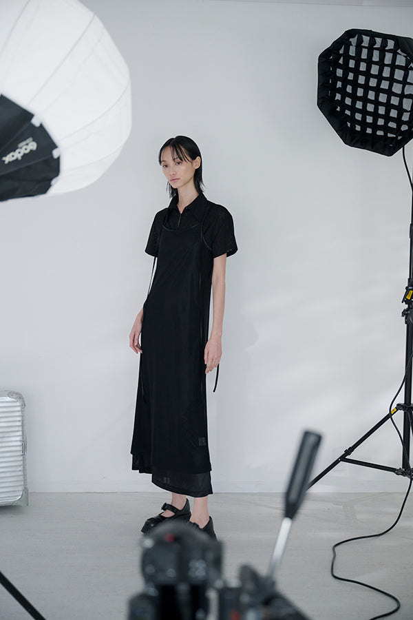 Tie dyeing sheer dress-Black x Black – Nora Lily elle